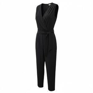 NEW Antonio Melani Black Sleeveless Tie Waist Wide Leg Jumpsuit Size 0 - AC